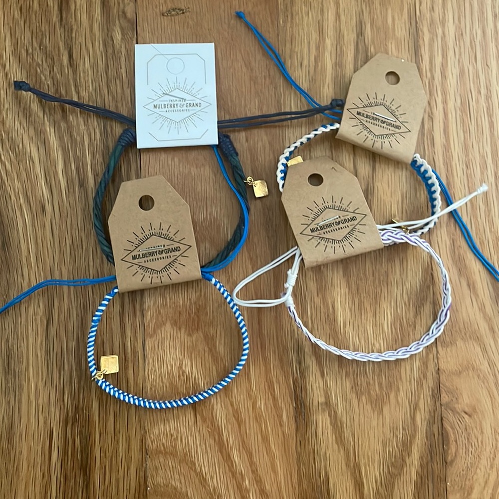 Bundle of handcrafted adjustable bracelets